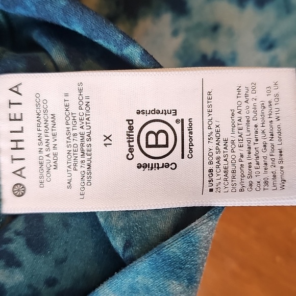 Athleta Women's Blue Patterned Leggings - Picture 7 of 7